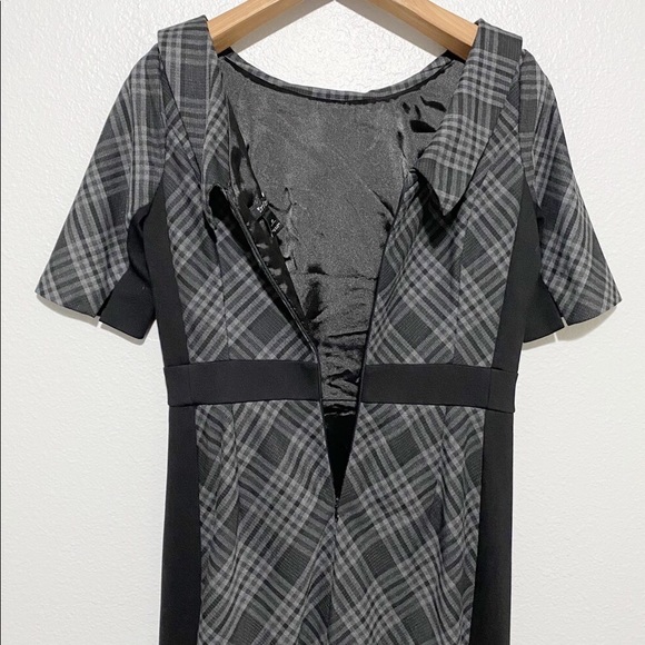 White House Black Market 12 Black Plaid Sheath dress - Picture 8 of 10
